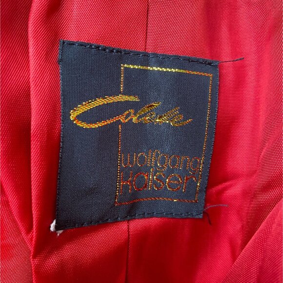 VTG Colette Wolfgang Kaiser red wool blend coat Size 6 Medium jacket long faux f - Picture 10 of 16